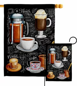 Ultimate Cafés Jardín Bandera Café Té Bebidas Decorativo Patio Casa Bandera - Imagen 1 de 17
