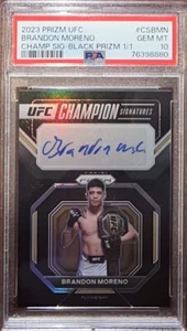 2023 Prizm UFC Brandon Moreno Champion Signatures BLACK 1/1 AUTO #CS-BMN PSA 10 - Picture 1 of 2