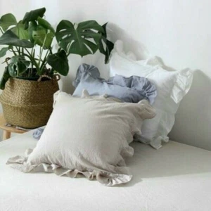 Cover Cushion Sofa Chair Bed Home Decor Throw Pillow Cotton 45cm Soft Ruffle - Picture 1 of 22