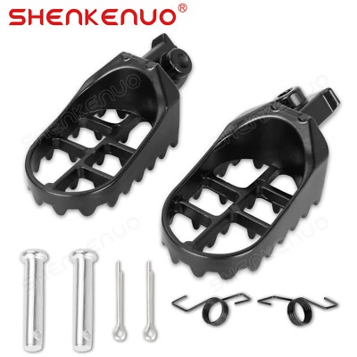 Black Spike Pedal Pad Wide Footstool for Kawasaki KX250 KLX110 KX80 KDX200 - Image 1 of 4