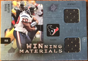 2009 SPx Winning Materials BLUE DUAL Steve Slaton W-SS Houston Texans #’d 35/50 - Picture 1 of 3