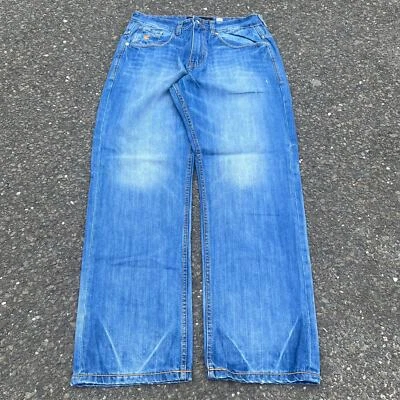 Calça jeans vintage Y2K Rocawear jeans folgada azul lavagem clara - Imagem 1 de 4