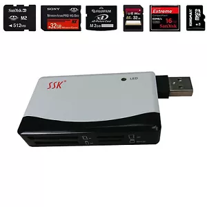 All-in-1 SSK SCR Compact Flash Multi Memory Card Reader CF Adapter MicroSD MS XD - Picture 1 of 4