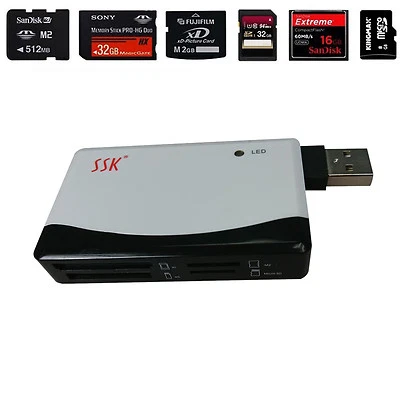 All-in-1 SSK SCR Compact Flash Multi Memory Card Reader CF Adapter MicroSD MS XD - Image 1 of 4