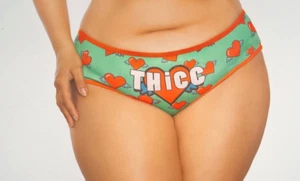 424 SASSY PANTS XL Silky Smooth Green THICC Hearts Bikini Brief Panty NWT #3129 - Picture 1 of 6