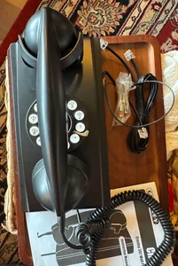 CROSLEY Wall Phone Henry Dreyfus Black Retro Dial Push Button CR55 | Preowned - Zdjęcie 1 z 8