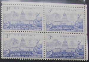 US 3¢ Stamp Scott #1001 Colorado Statehood MNH 1951 block of 4 - Picture 1 of 1