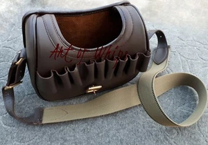 Top Rindsleder Echtleder Jagdtasche mit Patronen Halter Schießen Munitionstasche - Bild 1 von 24