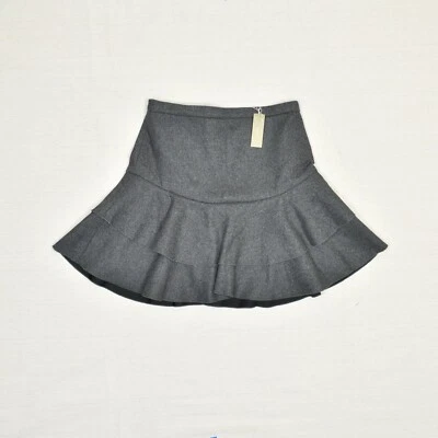 全新 J. Crew 女式修身喇叭短羊毛灰色 00 码纯色拉链 — 第 1/4 张图片