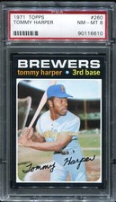 1971 Topps #260 Tommy Harper - Milwaukee Brewers - PSA 8 NM-MT
