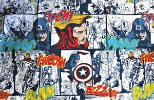 Twin Flat Sheet MARVEL THE AVENGERS Comic BOOM BZZZZZT FWOOSH Likenu - Picture 1 of 1