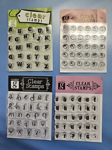 Studio G - PAQUETE de 4 juegos transparentes ~ LETRAS ALFABETOS ~ La mayoría son nuevos - Imagen 1 de 5