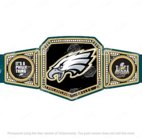 Philadelphia Eagles Championship Belt Adult Size 2mm Brass Cover