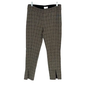 Avenue Montaigne Womens Plaid Textured High Rise Cropped Pants Brown Black Sz 10 - Picture 1 of 10