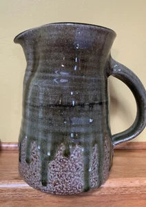 Fat lava style studio pottery pitcher / marked - Picture 1 of 5