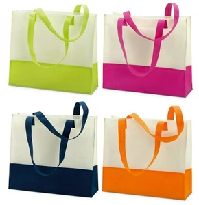 Bn Grande Ligero Bolso de Playa Mano Dos Tonos Verano Bolsa de Compras - Imagen 1 de 19