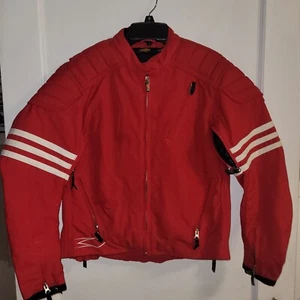 Power Trip Womens Red Motorcycle Jacket Size Large - Picture 1 of 4