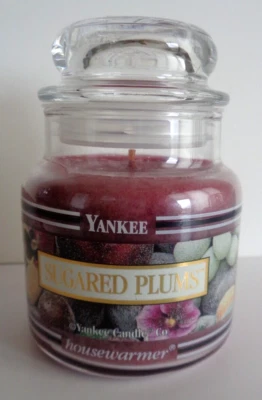 Yankee Candle Sugared Plums 3.7 Tarro Vela Banda Negra Nuevo Difícil de Encontrar Raro Foto 1 de 3