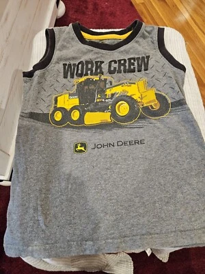Boys John Deere Grader Sleeveless TShirt Size 7 - Image 1 of 3