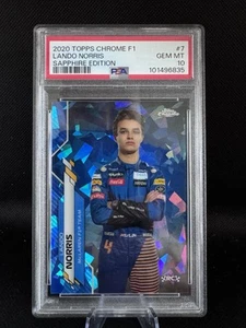 2020 Topps Chrome Formula 1 F1 Sapphire LANDO NORRIS Rookie RC #7 PSA 10 - Picture 1 of 2