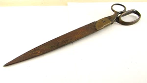 Antique Iron Brass Old Long Tailor's Scissors Original Old Hand Crafted - Picture 1 of 9