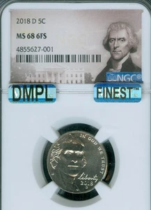 2018 D JEFFERSON NICKEL NGC MS68 FS MAC DMPL & FINEST GRADE RARE . - Picture 1 of 2
