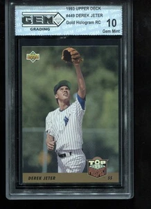Derek Jeter Rookie 1993 Upper Deck Gold Hologram #449 RC Card MLB GEM MINT 10 - Picture 1 of 2