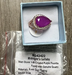 Bombe Party lila Flourit rosevergoldet Ring 7 Midnight's Lullaby RG42422 - Bild 1 von 3