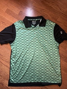 Vtg Adidas Clima Cool Polo Shirt Men's Large Green Black Golf Shirt - Bild 1 von 8