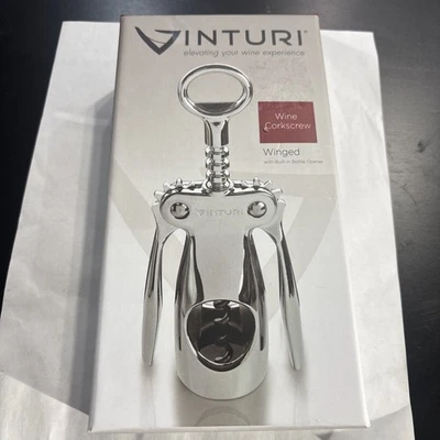 Винтури крыло штопор вина встроенный открывалка для бутылок, один размер, серебро - Изображение 1 из 3