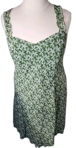 Dressbarn Plus Size 20W Summer Strapy Dress Green White - Picture 1 of 9