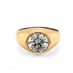 12 mm Diamond Band Wedding Mens 2.50 Ct IGI Lab Grown Round Cut 14K Yellow Gold - Picture 1 of 15