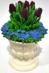 Good Intentions figurine TULIPS Urn Flower Pot miniature dollhouse fairy garden - Picture 1 of 9