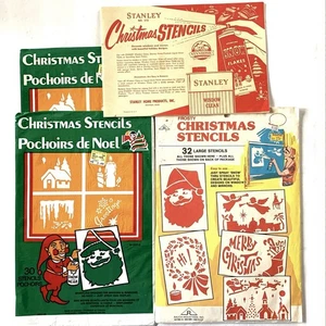 Vintage Weihnachten Fensterschablonen Posten 4 Packungen UNBENUTZT Stanley 315 Rauch Frosty * LESEN - Bild 1 von 16