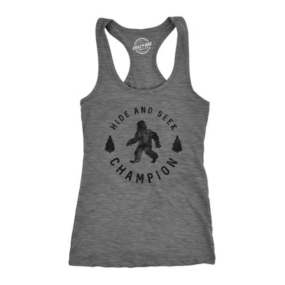 Womens Fitness Tank Hide and Seek Champion Tanktop Funny Bigfoot Sasquatch Shirt — 第 1/4 张图片