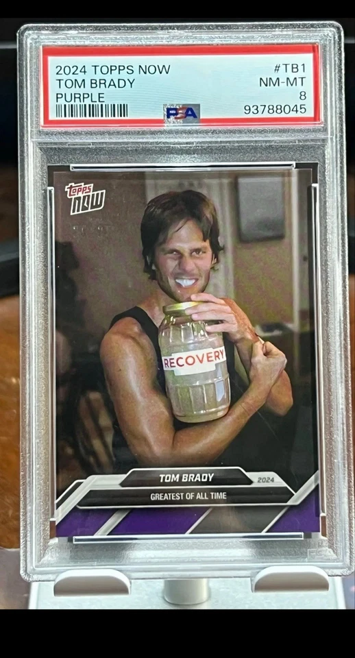Tom Brady Topps Now Purple Parallel /25 PSA 8 - Image 1 of 1