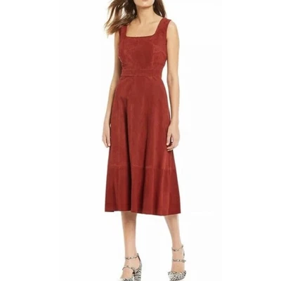 NWT Antonio Melani Luxury Collection Size 12 Norah Suede Leather Midi Dress - Image 1 of 4