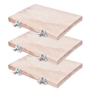 3Pcs Pet Parrot Bird Cage Perches Square Wooden Stand Platform Budgie Toys Bi - Picture 1 of 8