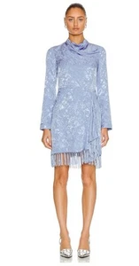 Simkhai Vivian Fringe Dress Periwinkle Size 6 BNWT - Picture 1 of 13