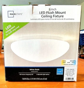 Mainstays 8-in LED Flush Mount Ceiling Light, 900 Lumens, 3 Color Options, New - Picture 1 of 3