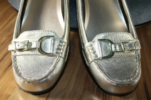 Neu im Karton Ralph Lauren Gold Leder Geanne RL Plati gewalkt Metallic Damen 6,5B 1942 - Bild 1 von 12
