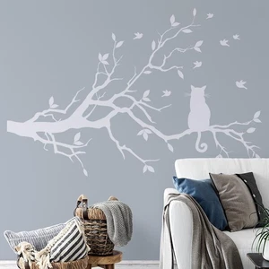 Cat on a long tree branch Wall Art Sticker - Picture 1 of 27
