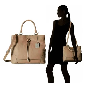 NWT! FRYE Fay Drawstring Framed Vintage Leather Satchel Bag, Grey (FREE S&H! ) - Picture 1 of 8