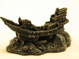 Hermosa decoración/adorno de barco hundido pequeño de resina de 6" (ENVÍO DESDE EE. UU.) - Imagen 1 de 1