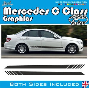 Mercedes C Class AMG Style Side Stripes Decals Stickers Graphics Free P&P 007 - Picture 1 of 5