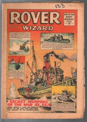 Rover and Wizard 23/03/1968-DC Thompson-Británico-tabloide-pulpa ficción-guerra-en-se... Foto 1 de 2