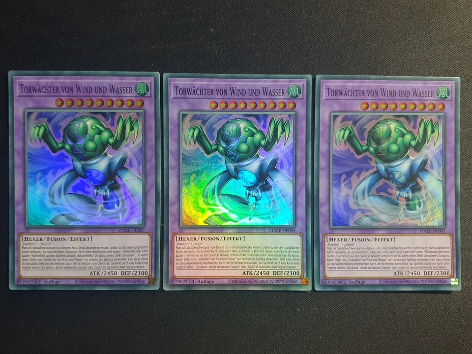 3x Yu-Gi-Oh! MAZE-DE005 Torwächter von Wind und Wasser Super Rare NM 1st Ed - Bild 1 von 1