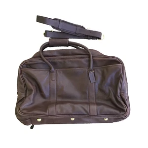 Vtg COACH Brown Leather Carry-on Shoulder Duffle Bag NO M1S-0512 Weekender Strap - Picture 1 of 20