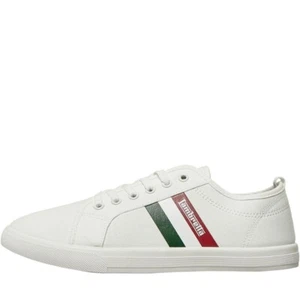 Lambretta Mens Spike Canvas Pumps White - Picture 1 of 5
