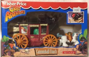 NUOVO IN SCATOLA Fisher Price Grandi Avventure CANNONBALL COACH Cavalli Cannone - Foto 1 di 5